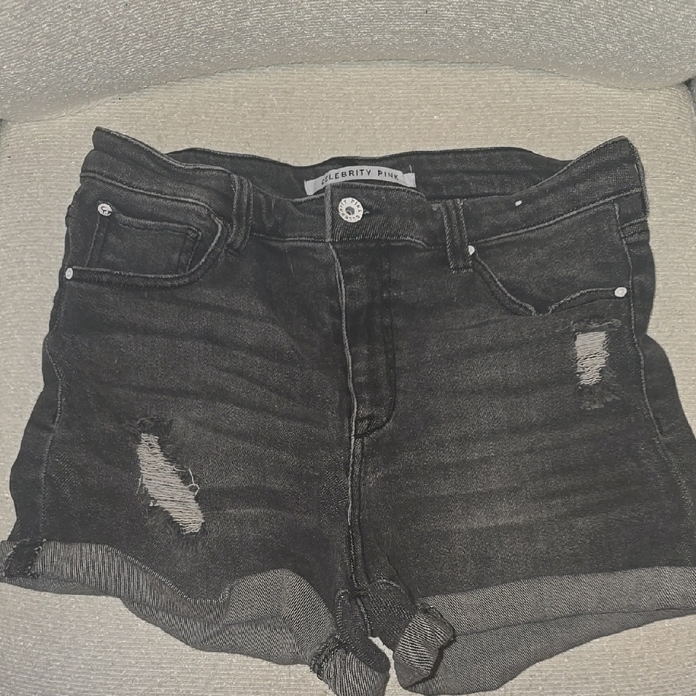 Celebrity Pink High Waist Black Denim Shorts